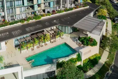 Parkside Carindale Retirement Living Pool Aerial View